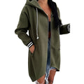 Women's Solid Color Loose Versatile Zip-up Hooded Jacket