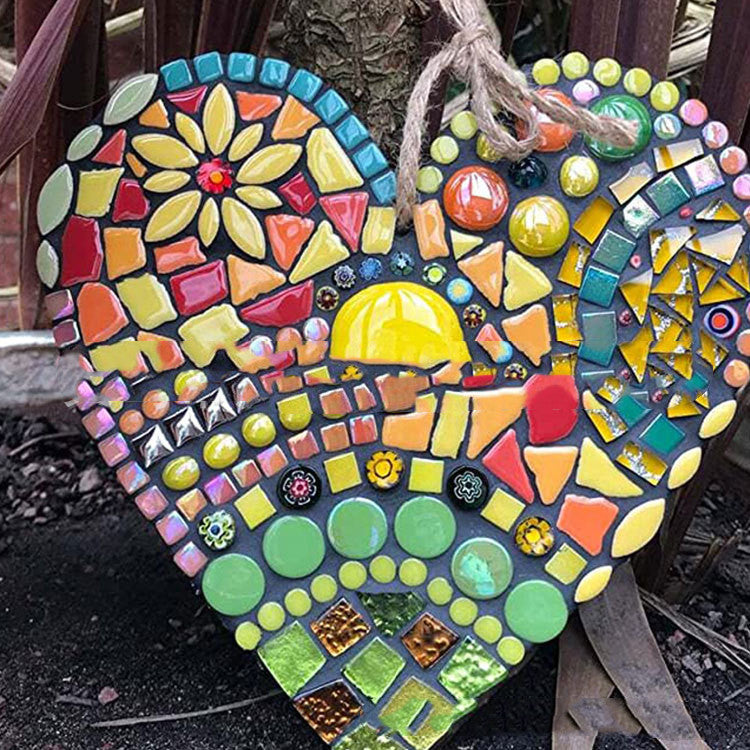 New Garden Mosaic Heart Colorful Love Hanging