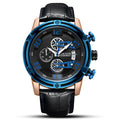 Sports Multifunctional Chronograph Calendar Leather Men's Watch