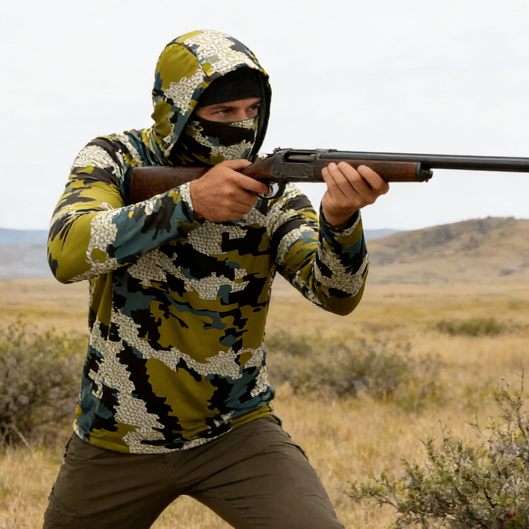 Fishing Hoodie Sailing Shirt Surfing Face Cover Neck Summer Men Long Sleeve Hunting Jersey Camisa De Pesca Performance Fish Gear Beach Tops Wear Climbing Uniform Angling