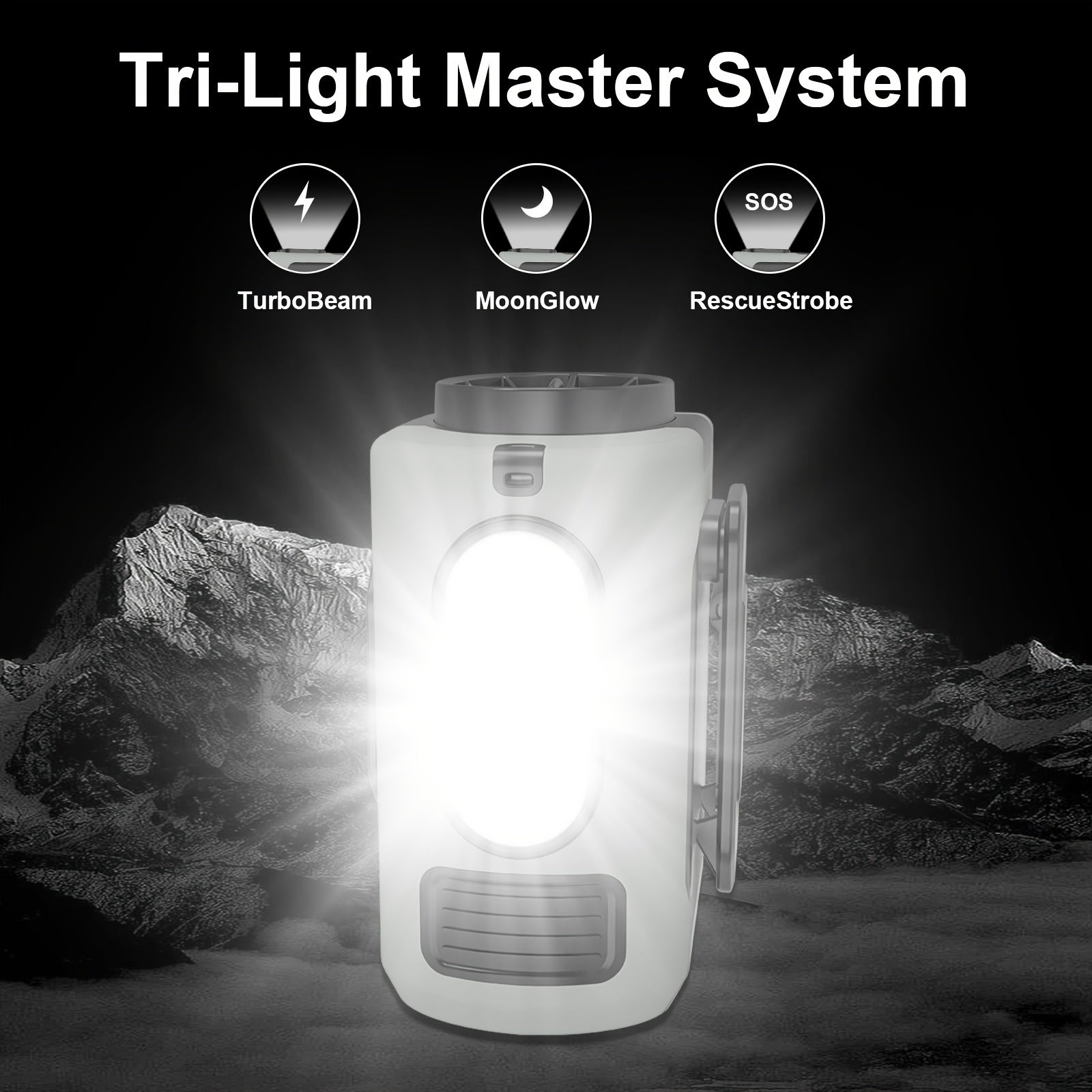 10000mAh Portable Waist Fan, Clip On Wearable Belt Personal Fan, Rechargeable Battery Powered, With 5 Speed Levels And A Flashlight, Suitable For Outdoor Camping And Traveling Gray