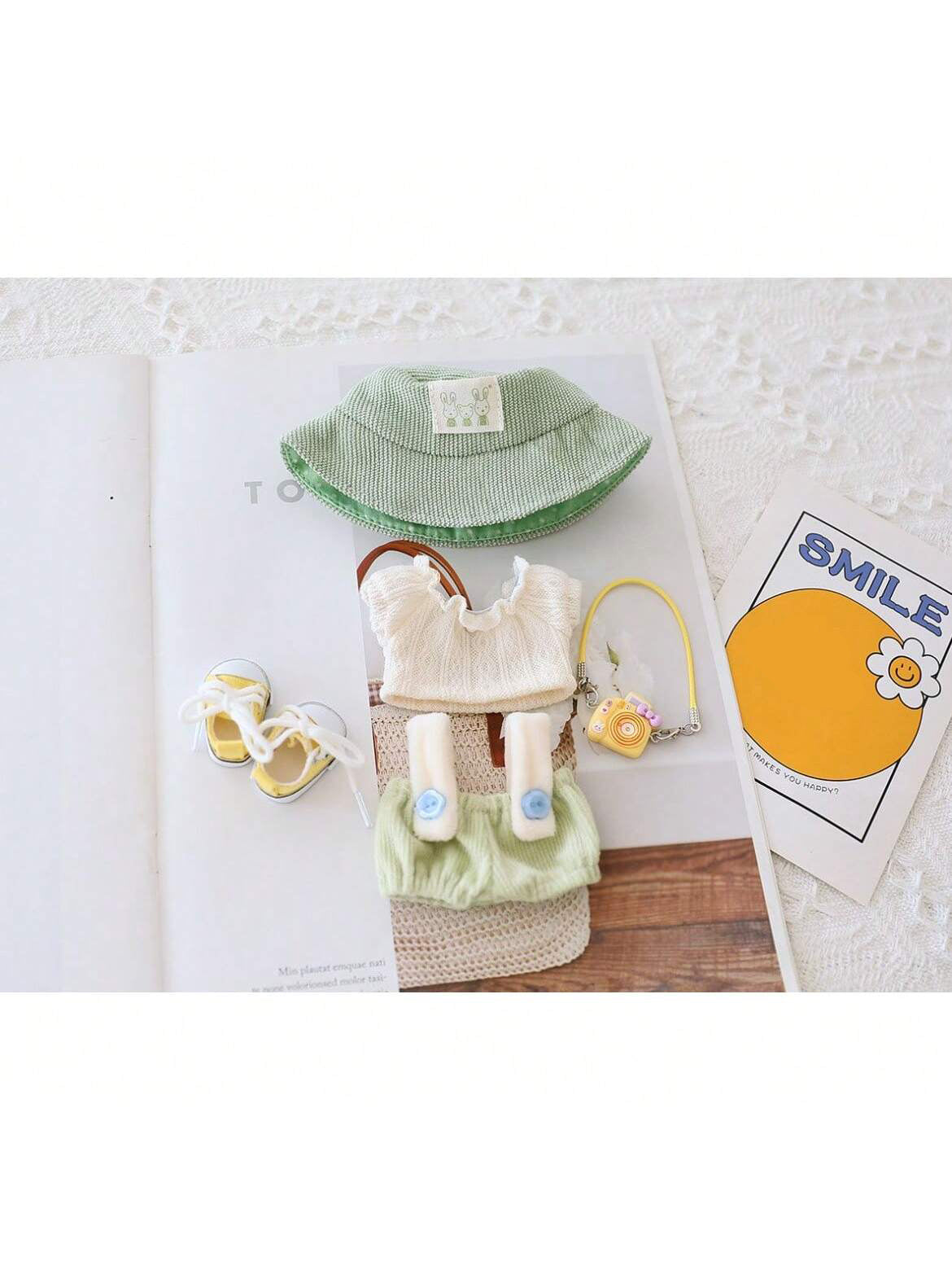 5PCS-Set Cute Hat Shoes Doll Clothes Outfit Set For LABUBU 15CM-17CM Doll, Adorable Dress Up Accessories For Doll - Dolls Not Included