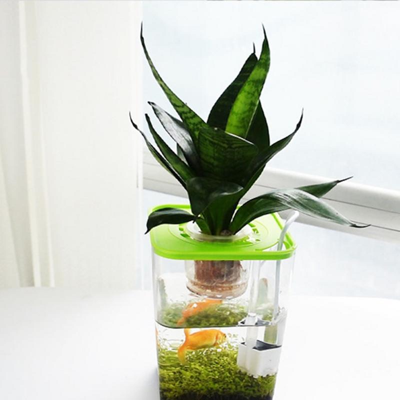 Free water change creative desktop fish tank