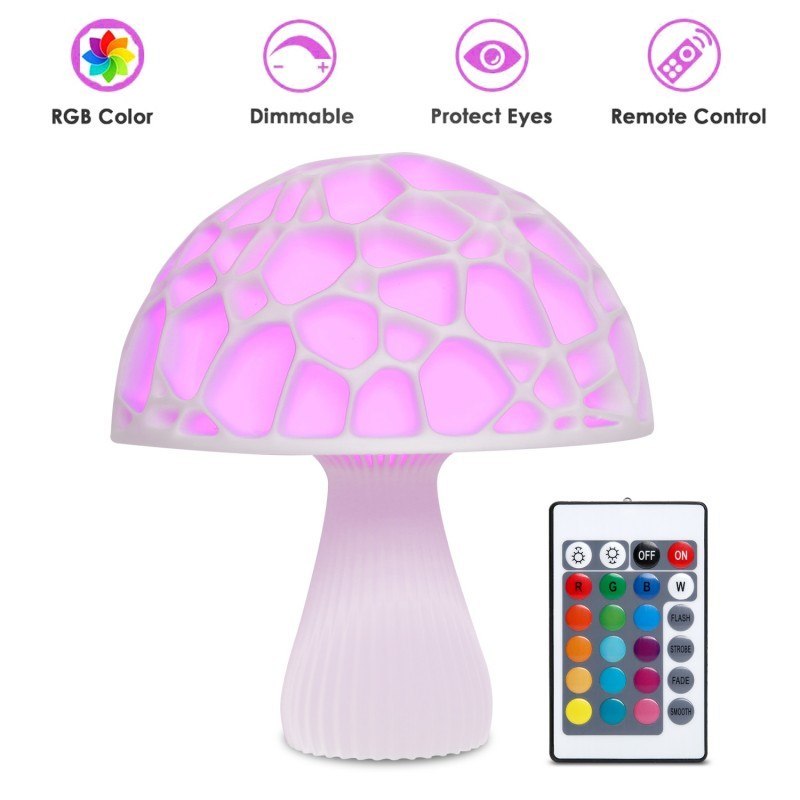 3D Printed 16 colors Led Mushroom Lamp Lovely Colorful Led Night Light for Home Art Decor USB Rechargeable Night Lamp