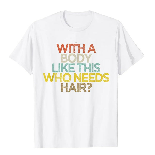 Plus Size Men's Cotton Short-sleeved Summer English Letter Printed T-shirt Top Men