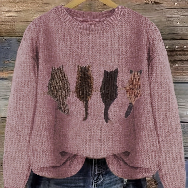 Cute Dog Thick Needle Sweater For Women