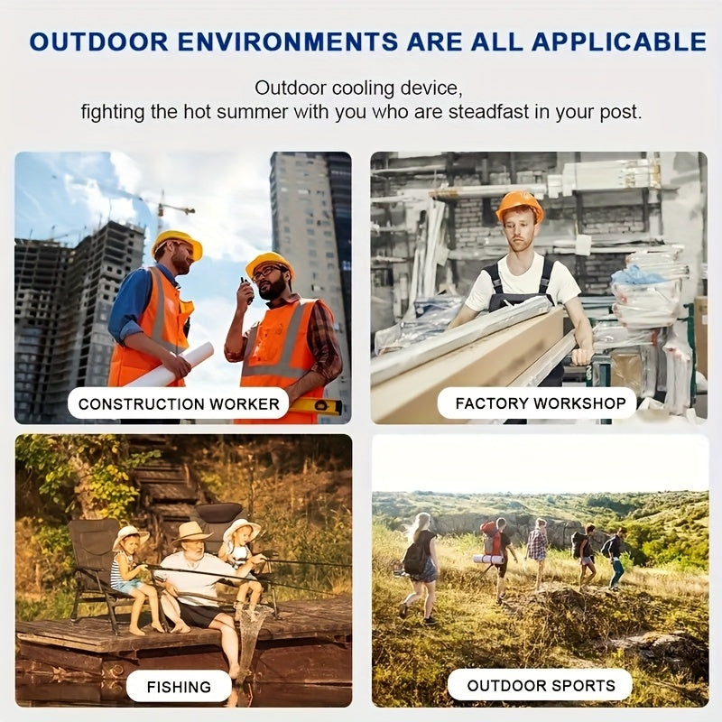 10000mAh Portable Waist Fan, Clip On Wearable Belt Personal Fan, Rechargeable Battery Powered, With 5 Speed Levels And A Flashlight, Suitable For Outdoor Camping And Traveling Gray