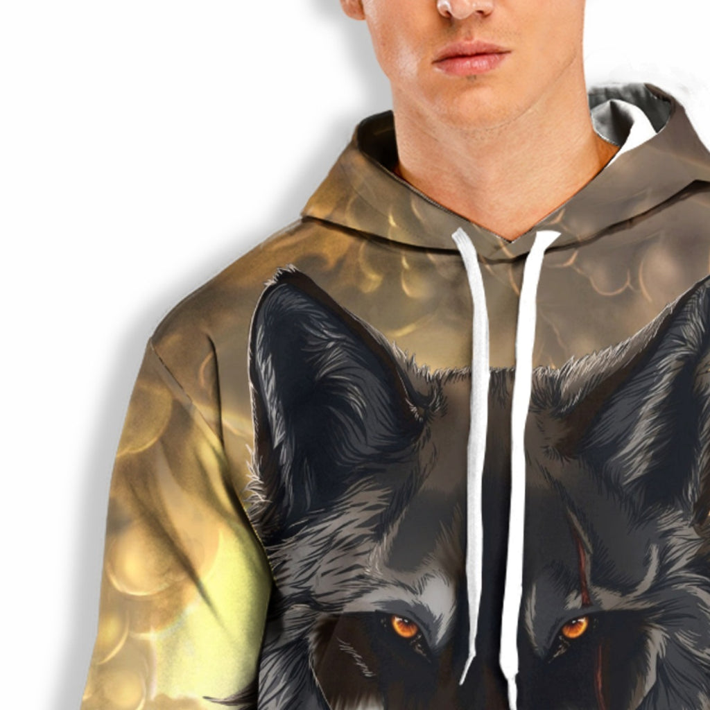 3D Digital Printing Wolf Men's Casual Loose Sweater