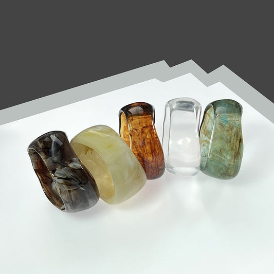 Women's Special-shaped Wide Acrylic-based Resin Bracelet
