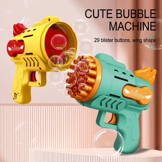 Bubble Gun Rocket 29 Hole Automatic Soap Bubbles Machine