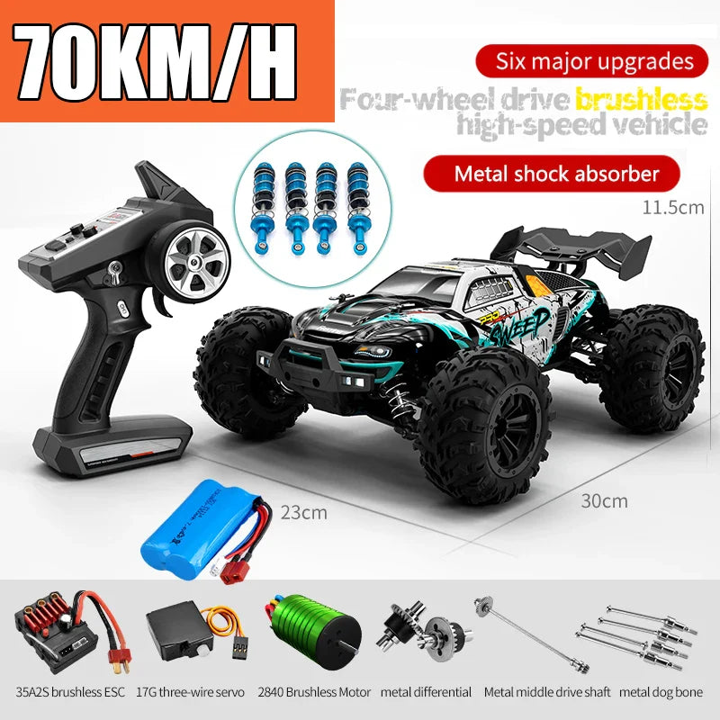 High-Speed 4x4 RC Monster Truck with LED Lights - 70KM/H Adventure