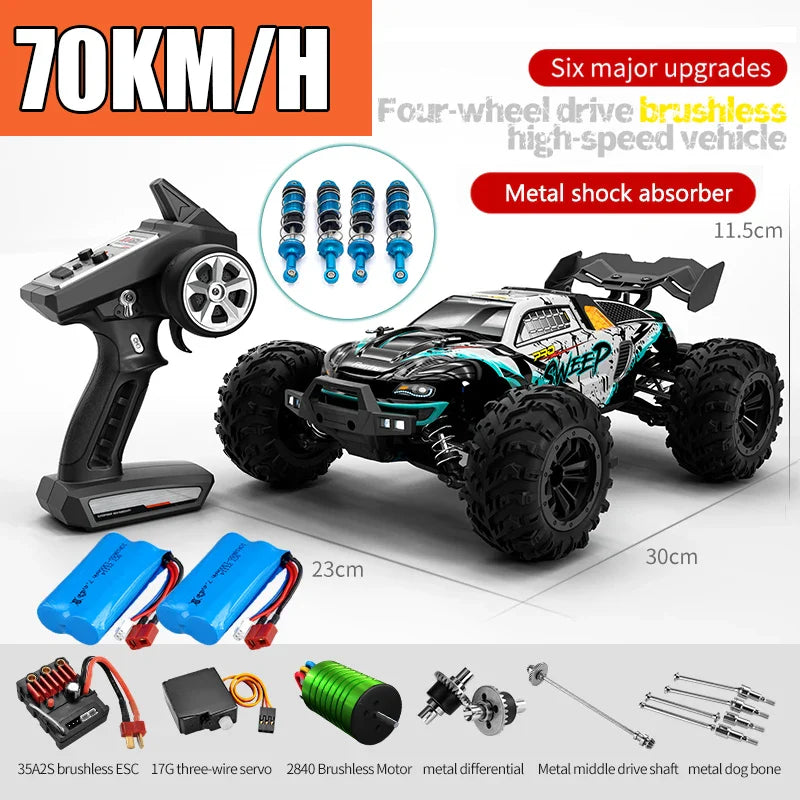 High-Speed 4x4 RC Monster Truck with LED Lights - 70KM/H Adventure