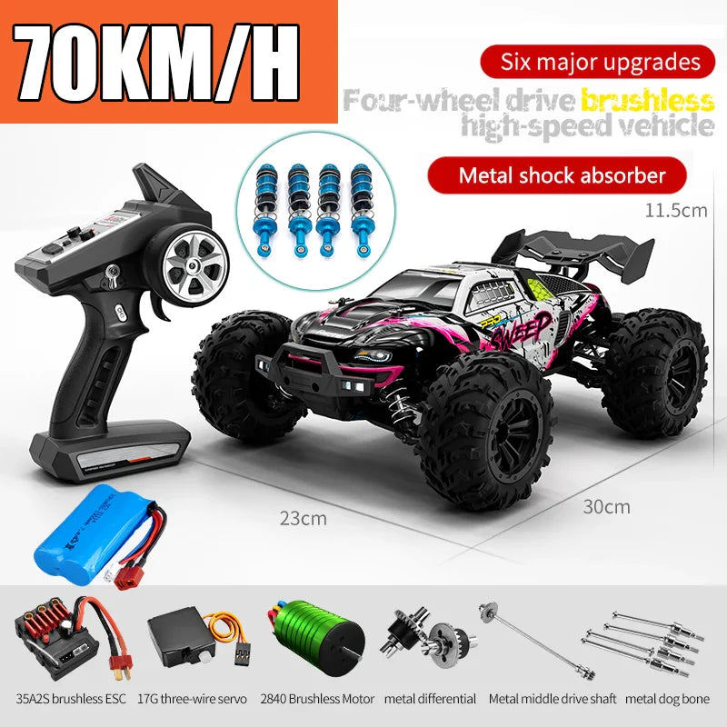 High-Speed 4x4 RC Monster Truck with LED Lights - 70KM/H Adventure