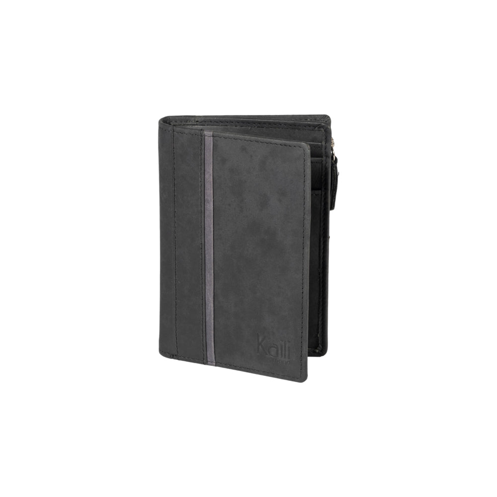 K12234AF | Women's Wallet in Genuine Full-Grain Naked Leather. Black. RFID Protection. Closed Dimensions: 9.5 x 14 x 3 cm. Packaging: Gift box with lid/bottom