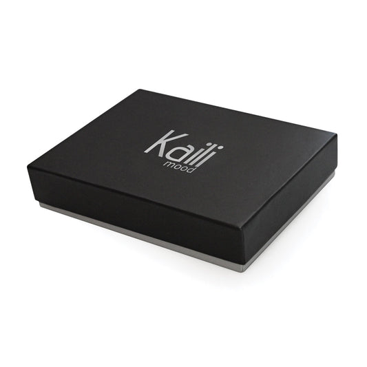 K12234AF | Women's Wallet in Genuine Full-Grain Naked Leather. Black. RFID Protection. Closed Dimensions: 9.5 x 14 x 3 cm. Packaging: Gift box with lid/bottom