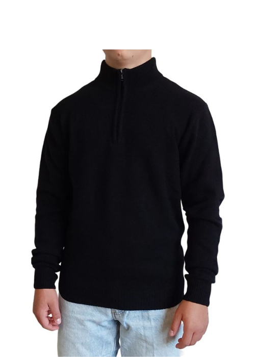 Men's Half Zip Regenerated Cashmere Sweater-1