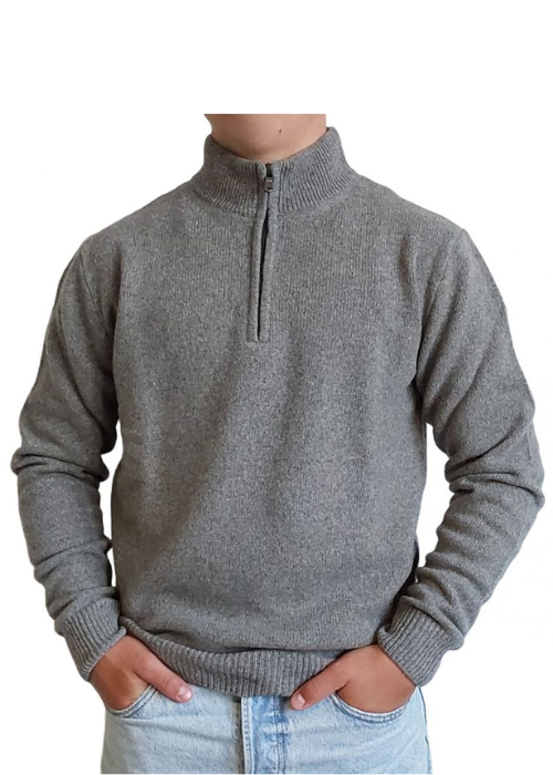 Men's Half Zip Regenerated Cashmere Sweater-2
