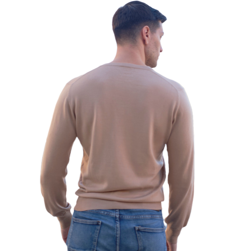 Men's V-neck sweater in Cashmere, Silk and Extrafine Merino Wool blend-1