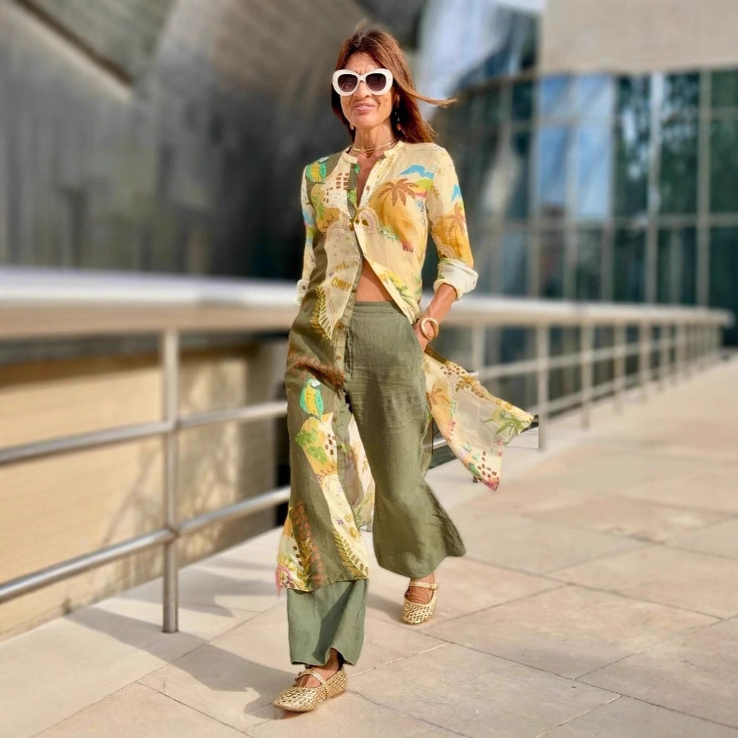 Printed Casual Shirt Elegant Women's Clothing