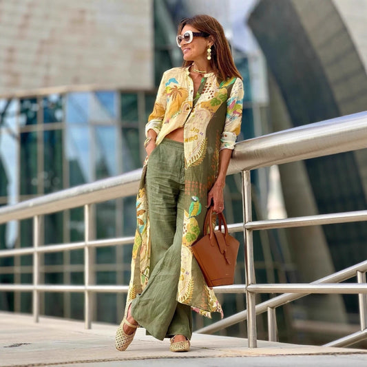 Printed Casual Shirt Elegant Women's Clothing