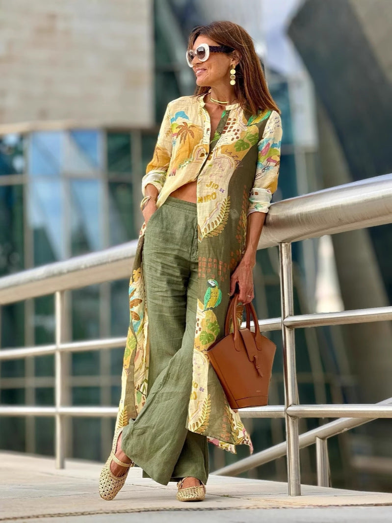 Printed Casual Shirt Elegant Women's Clothing