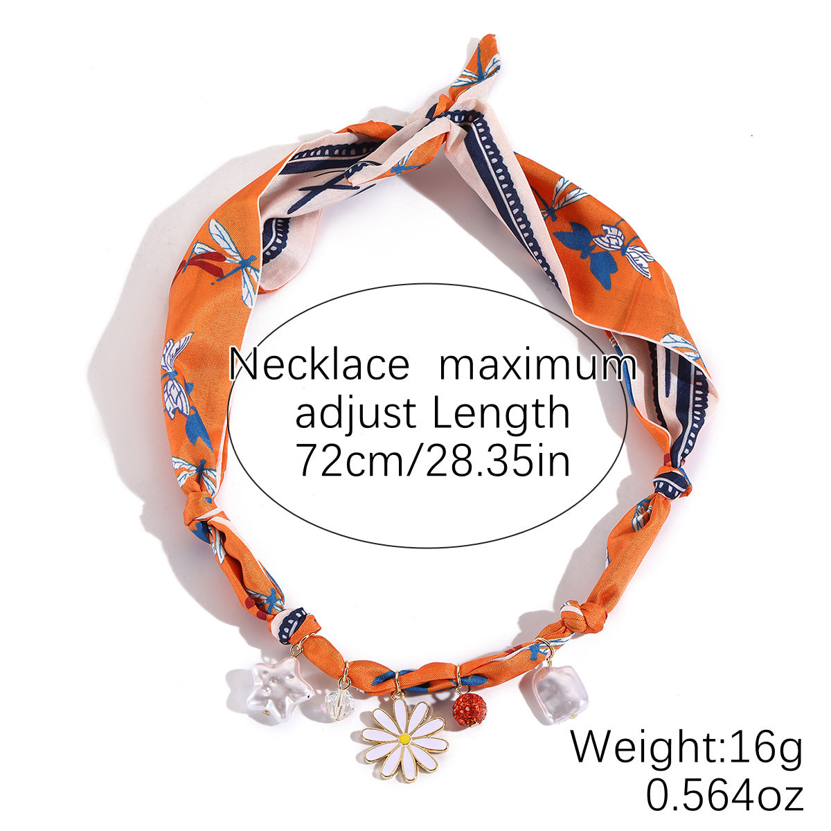 Summer Scarf Necklace Multi-pendant Pearl All-match Light Luxury Silk Scarf Necklace