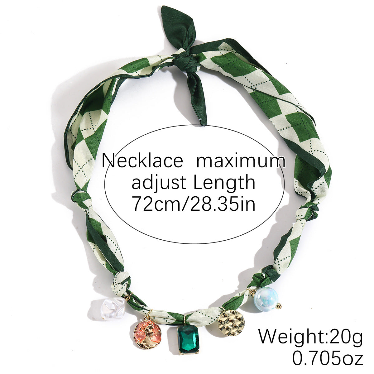 Summer Scarf Necklace Multi-pendant Pearl All-match Light Luxury Silk Scarf Necklace