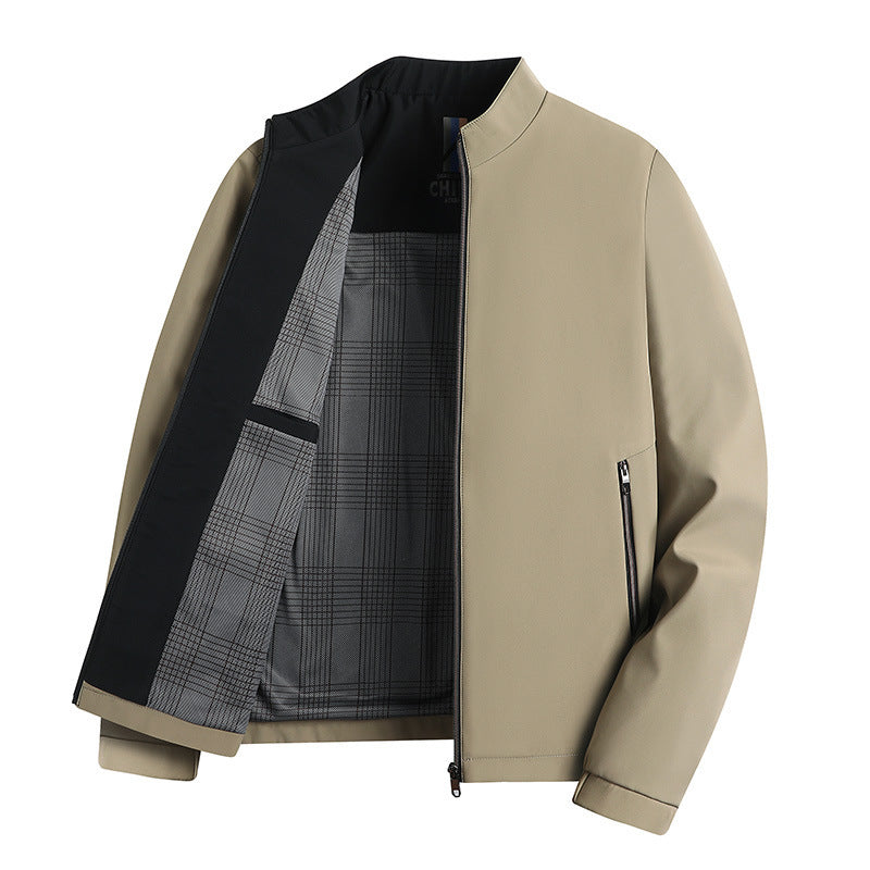 Administrative Leisure Business Spring And Autumn Men Stand-up Collar Jacket
