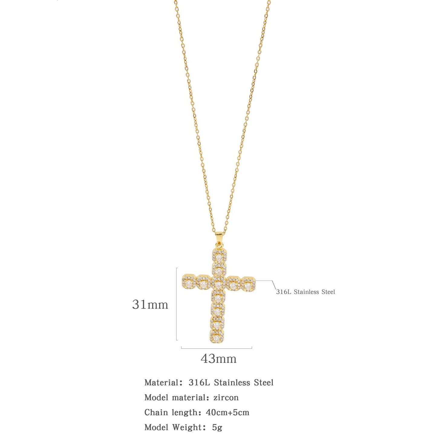Micro Zircon-inlaid Pendant Copper Electroplating