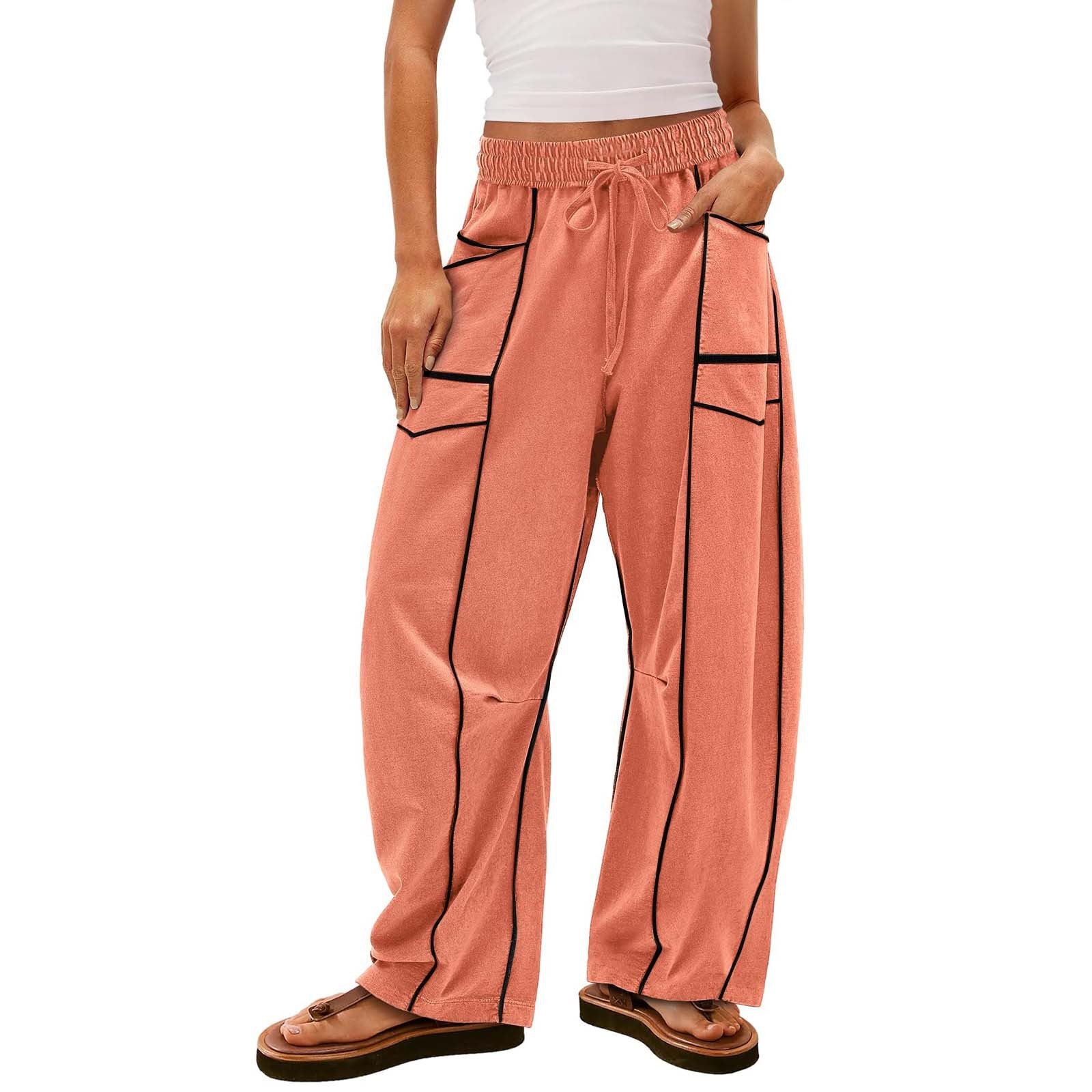 Women's Loose Wide Leg Pants Casual Summer Wide Leg Pants Drawstring Waist Casual Pants Sweatpants