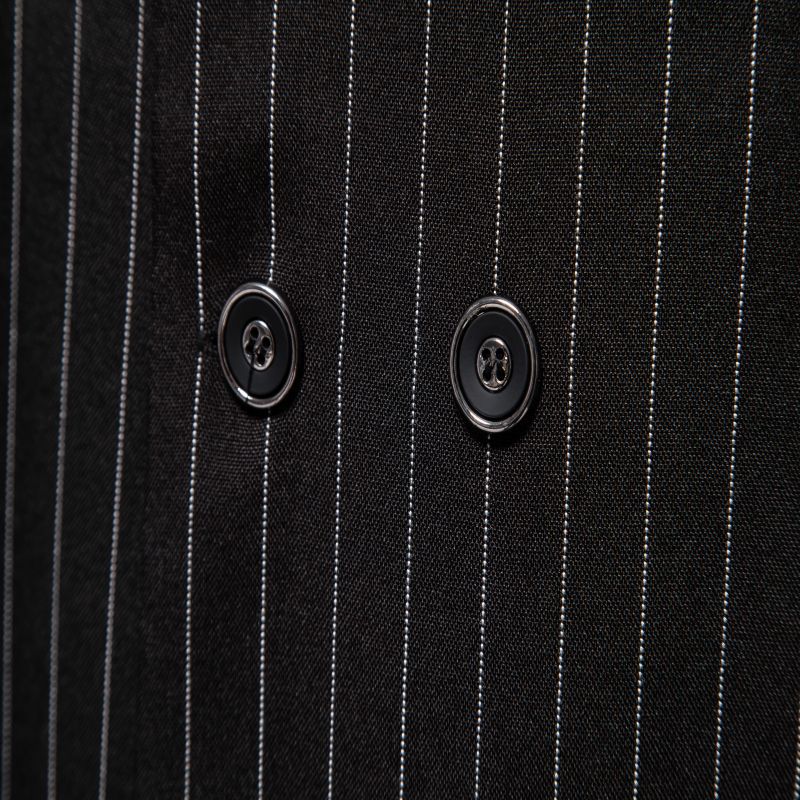 New Mens Stylish Vertical-striped Double-breasted Waistcoat