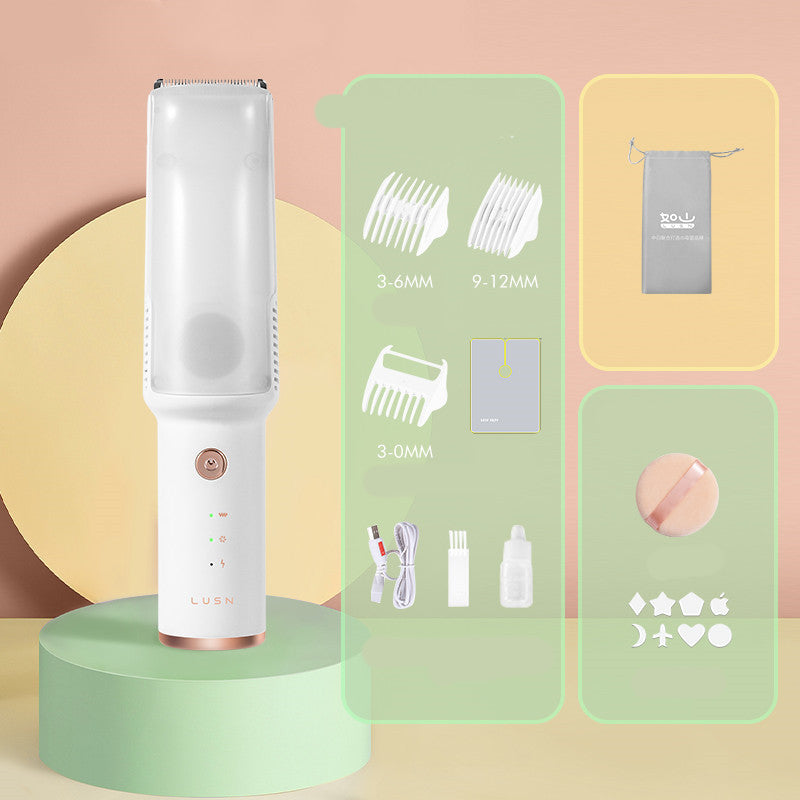 Baby Electric Vacuum Hair Trimmer Clipper USB Rechargeable Ceramic Cutter IPX7 Waterproof Baby Low Noise Hair Trimmer