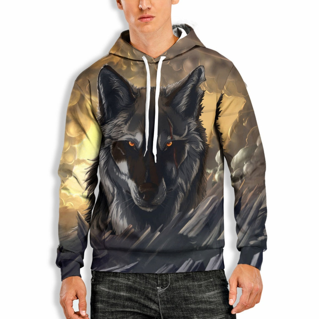 3D Digital Printing Wolf Men's Casual Loose Sweater