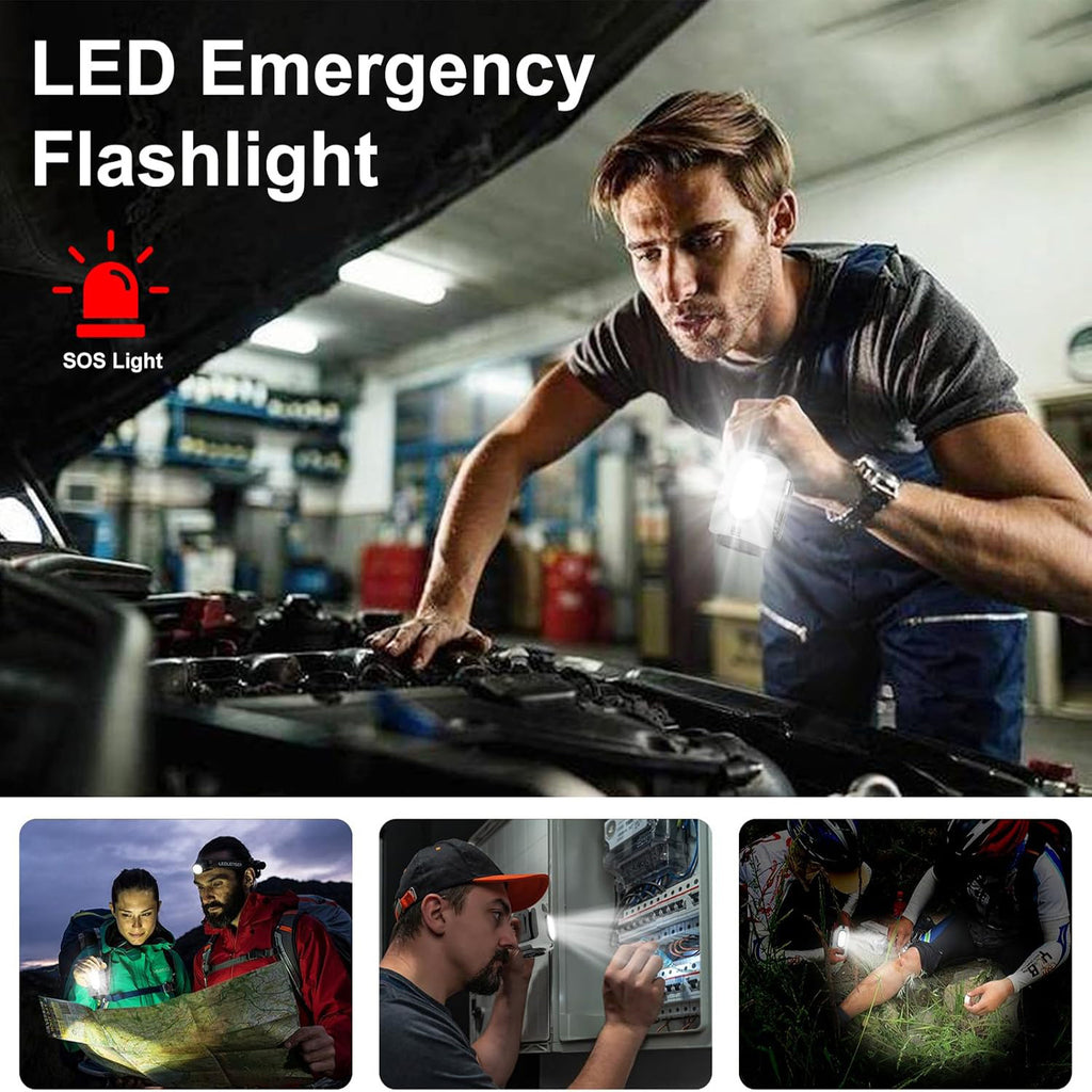 10000mAh Portable Waist Fan, Clip On Wearable Belt Personal Fan, Rechargeable Battery Powered, With 5 Speed Levels And A Flashlight, Suitable For Outdoor Camping And Traveling Gray