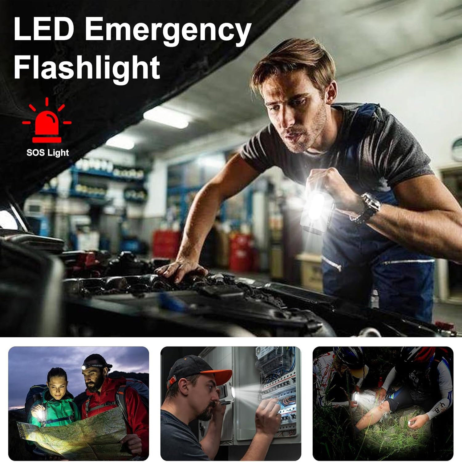 10000mAh Portable Waist Fan, Clip On Wearable Belt Personal Fan, Rechargeable Battery Powered, With 5 Speed Levels And A Flashlight, Suitable For Outdoor Camping And Traveling Gray