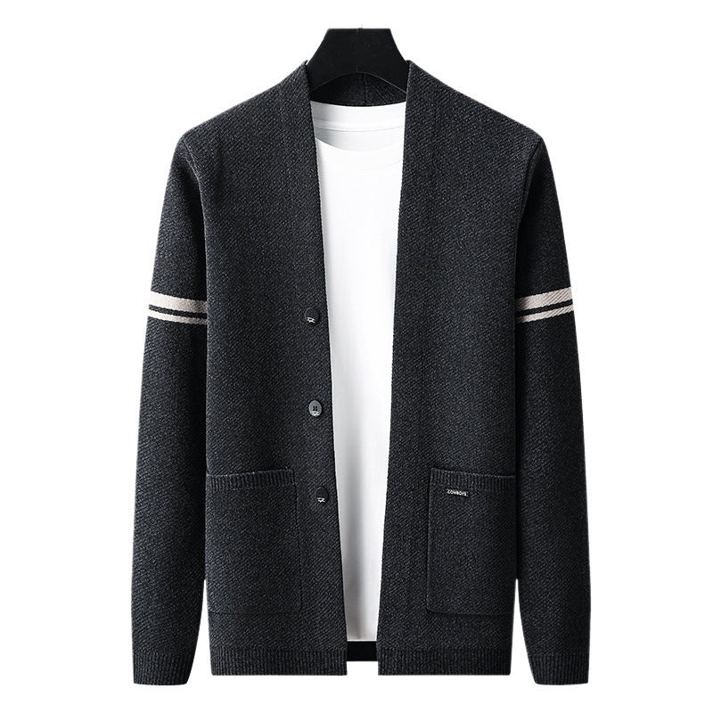 Autumn Cardigan Sweater Men's Long Sleeved Sweater Coat