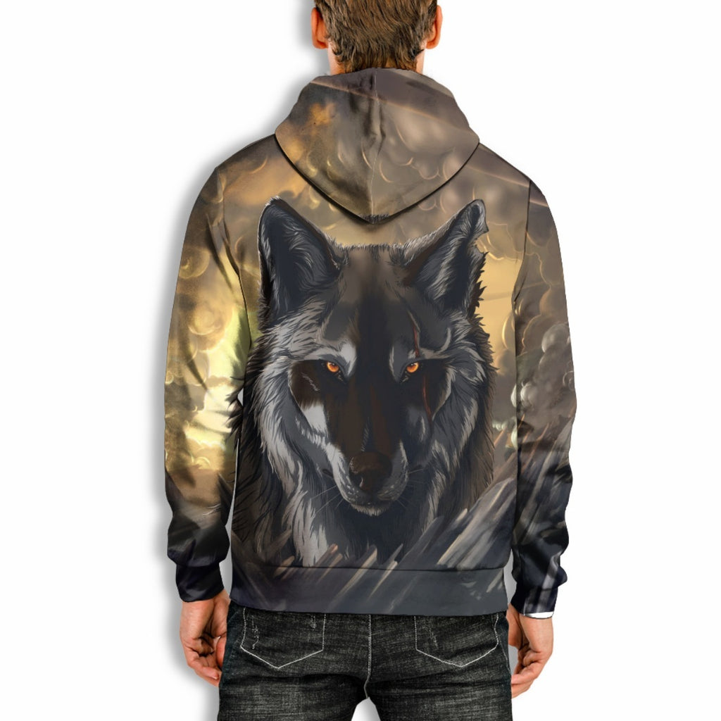 3D Digital Printing Wolf Men's Casual Loose Sweater