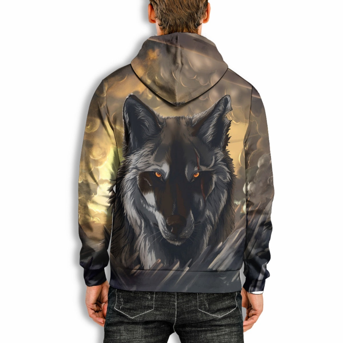 3D Digital Printing Wolf Men's Casual Loose Sweater