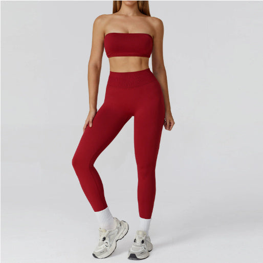 Hollow-out Beauty Back High Waist Yoga Clothes Fitness Suit