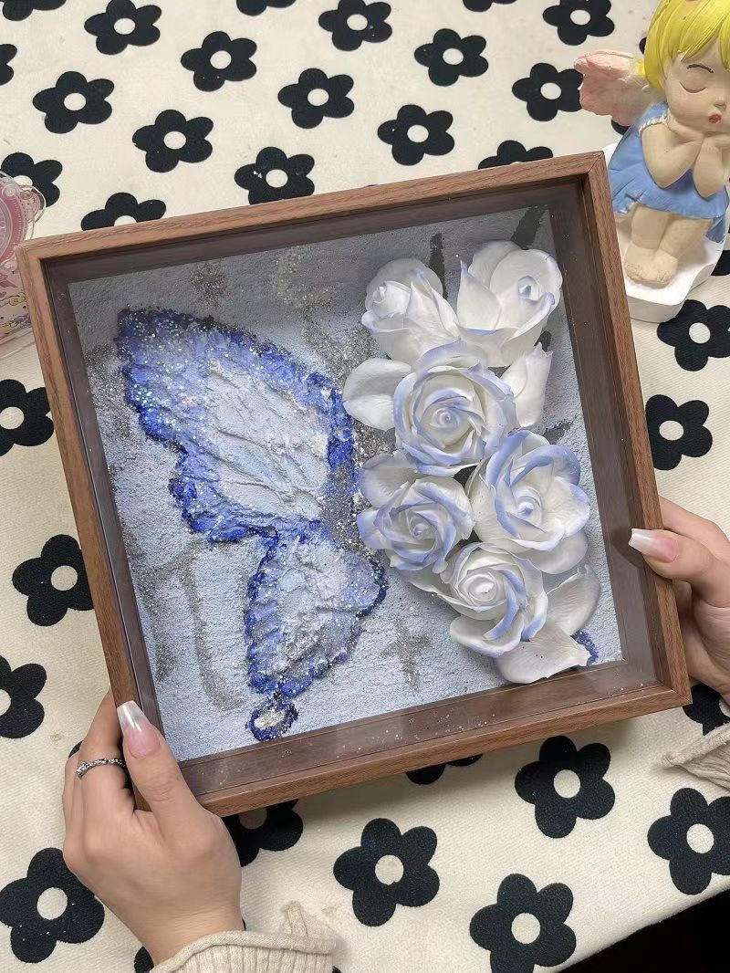 Handmade DIY Butterfly Rose Photo Frame Material Package