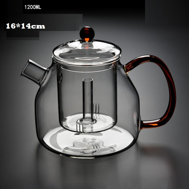 Household Large Capacity High Borosilicate Glass Steaming Teapot