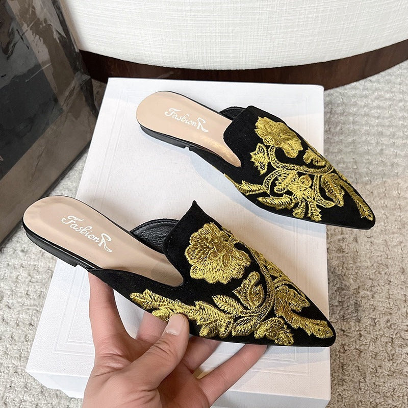 Baotou Embroidered Slippers Women's Summer National Style Fashion