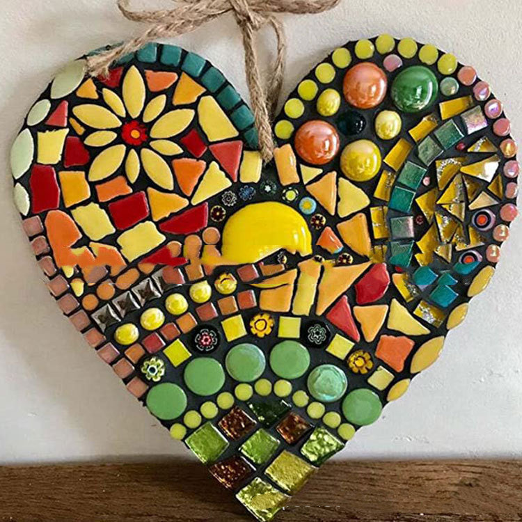 New Garden Mosaic Heart Colorful Love Hanging