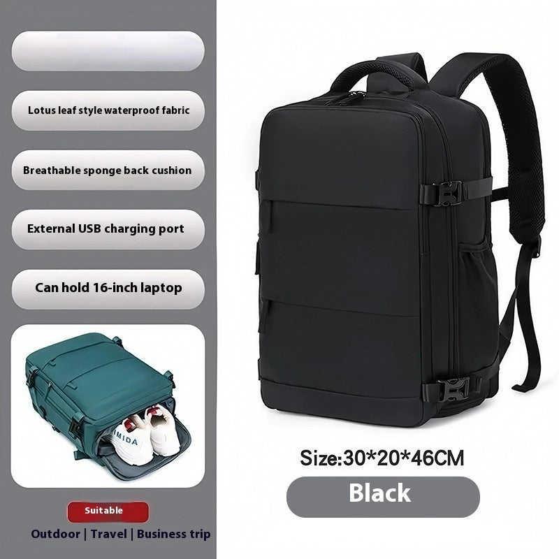 Pure Color Casual Versatile Men's And Women's Large Capacity Backpack