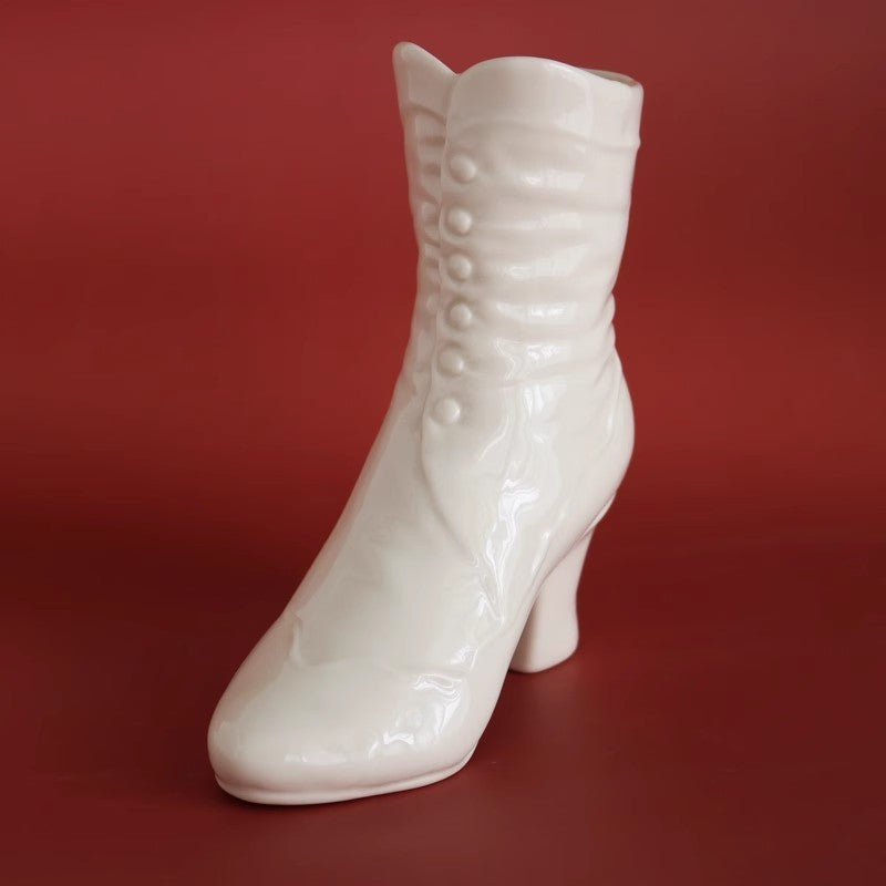 Creative High Heels Baby's Shoes Vessel Shapes Cream