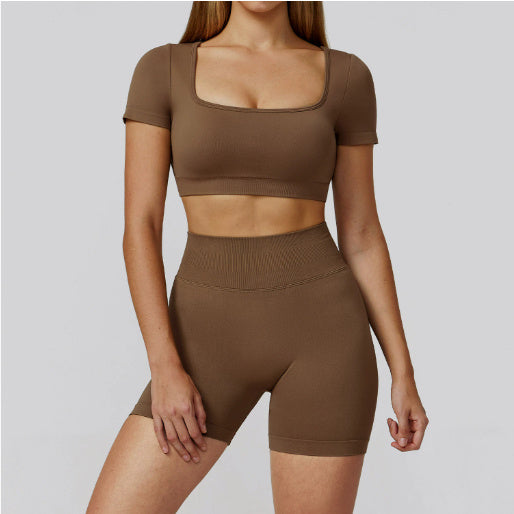 Hollow-out Beauty Back High Waist Yoga Clothes Fitness Suit