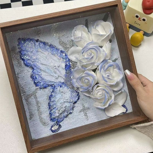 Handmade DIY Butterfly Rose Photo Frame Material Package
