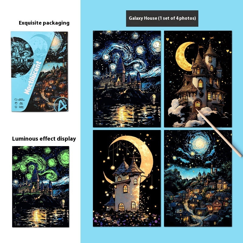 Luminous A5 Scraping Painting Colorful Scratch Art Paper