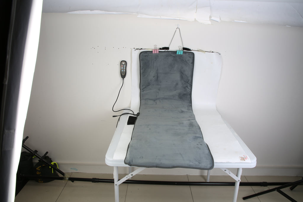 1Set Full Body Electric Massage Mat Heating Vibration Massage Pad Cushion Back Massage Mattress Chair Pad With Neck Foot Massage Head Pillow And Cloth Lumbar Pillow Timer Anti-Slip Bottom