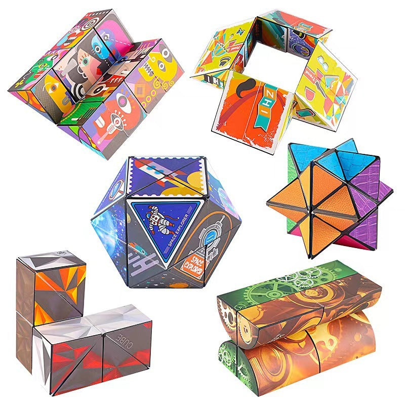 Infinite Folding Magic Cube Multifunctional Decompression Puzzle Toy